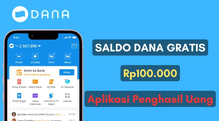 Hasilkan saldo DANA gratis dari aplikasi penghasil uang Rp100.000 per hari! (Poskota/Herdyan)