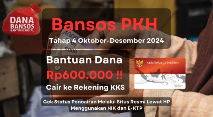 Update informasi penyaluran bansos PKH tahap 4 2024, Saldo bantuan Rp600.000 dapat diterima NIK E-KTP yang telah masuk daftar penerima, cek disini info selengkapnya. (Poskota/Aldi Harlanda Irawan)