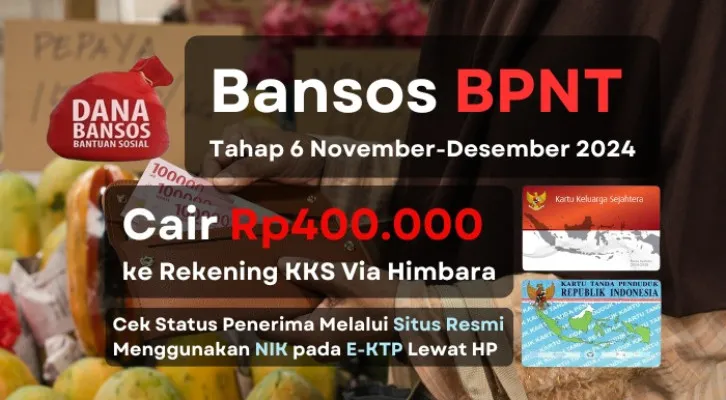 Dana bansos Rp400.000 BPNT cair via rekening KKS BRI bagi pemilik NIK KTP ini. (Poskota/Aldi Harlanda Irawan)