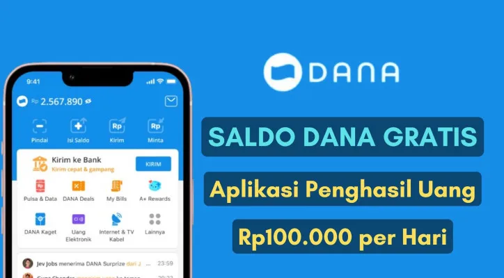 Saldo DANA Gratis mulai dari Rp100.000 langsun cair ke dompet elektronik hari ini (Poskota/Herdyan)