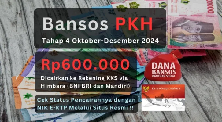 Informasi terbaru penyaluran bansos PKH tahap 4 periode Oktober hingga Desember 2024 dengan nominal saldo Rp600.000 akan terkirim ke rekening KKS masing-masing KPM. (Poskota/Aldi Harlanda Irawan)