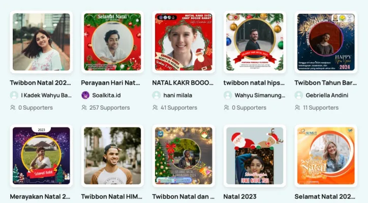 10 link twibbon terbaru untuk perayaan hari Natal 2024 dan Tahun Baru 2025 (Twibbonize.com)