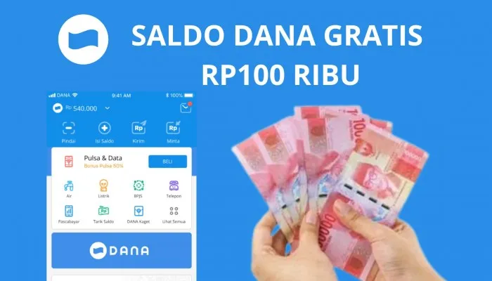 Ilustrasi saldo DANA gratis Rp 100 ribu melalui Link DANA Kaget. (PosKota/Nur Rumsari)