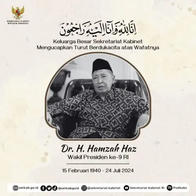 Hamzah Haz meninggal dunia, tokoh Indonesia ungkap rasa kehilangan di media sosial. (Foto: X Twitter @Setkab)