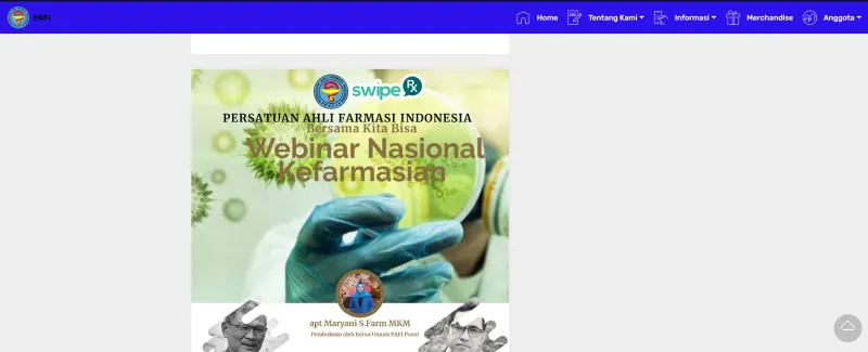 Tangakapan Layar Website PAFI Kota Bandung, Jawa Barat. (Pafibandung.org)