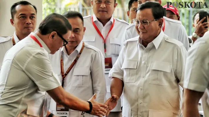 Bacapres  dari Koalisi Indonesia Maju (KIM), Prabowo Subianto.(ahmad tri hawaari)