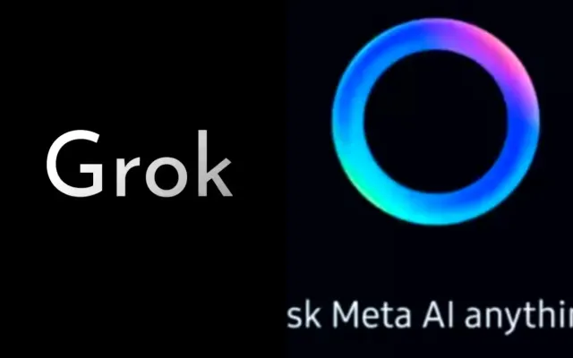 Ilustrasi Grok AI vs Meta AI. (Poskota/dzikri)