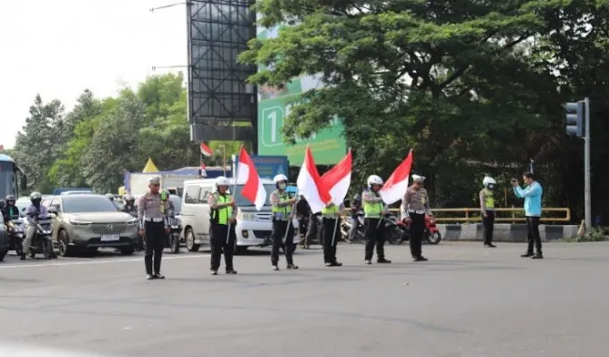 Hening cipta di Kabupaten Bogor dipusatkan di Traffic Light Simpang Sentul Kecamatan Cibinong.(Ist)