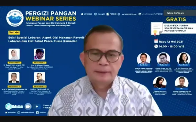 Prof Dr Hardinsyah MS, Ketua Umum Pergizi Pangan Indonesia. (ist)