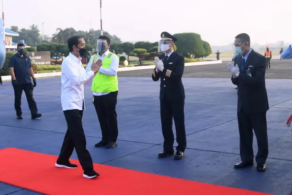 Presiden Joko Widodo saat akan bertolak ke Provinsi Jawa Tengah. (ist)