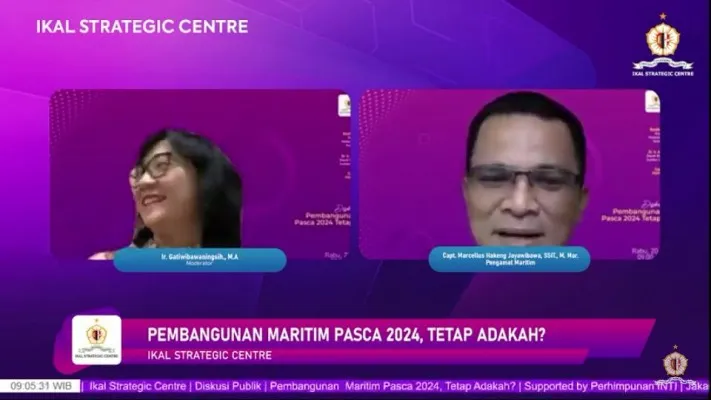 IKAL Strategic Center menggelar diskusi publil mengenai 'Pembangunan Maritim Pasca 2024 Tetap Adakah?' . (Ist)