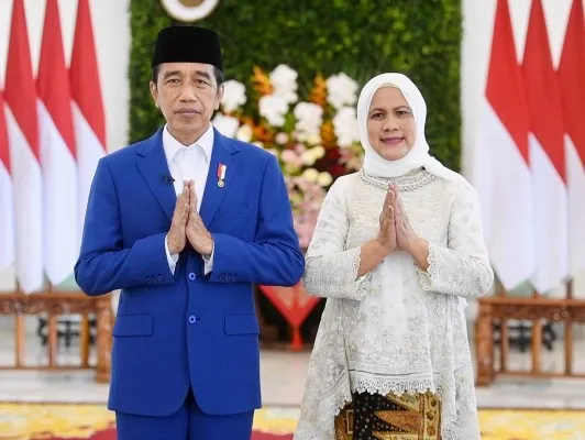 Presiden Jokowi dan Ibu Iriana mengucapkan Selamat Idul Fitri 1443 Hijriah. (Ist)