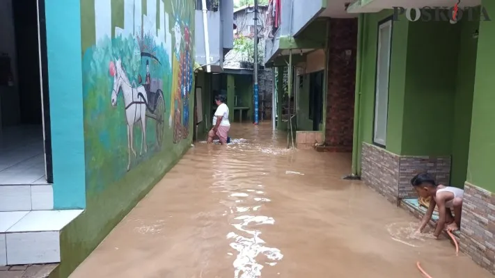 Ilustrasi banjir di Jakarta. (foto: poskota/ardhi)