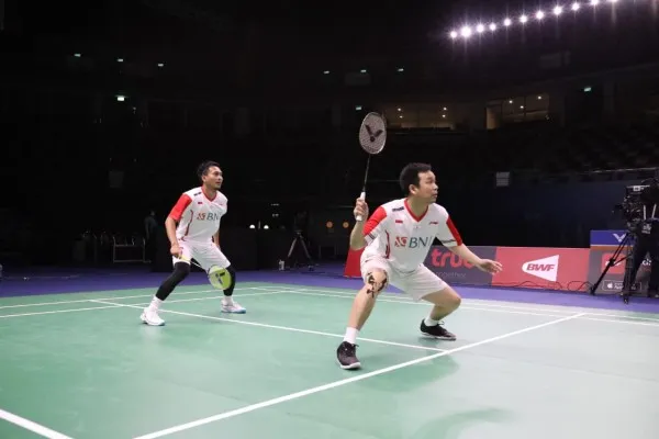 Pasangan ganda putra Indonesia, Mohammad Ahsan/Hendra Setiawan (foto/PBSI)