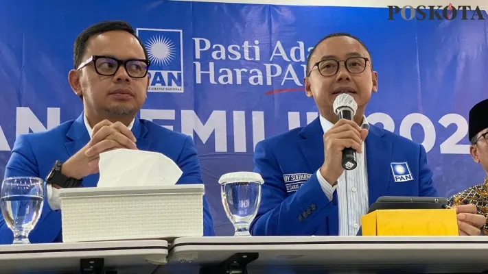 Ketua DPP PAN Bima Arya bersama dengan Sekjen PAN Eddy Soeparmo. (zendy)