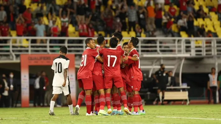 Timnas Indonesia U-20 saat menghadapi Timor Leste (foto/PSSI)