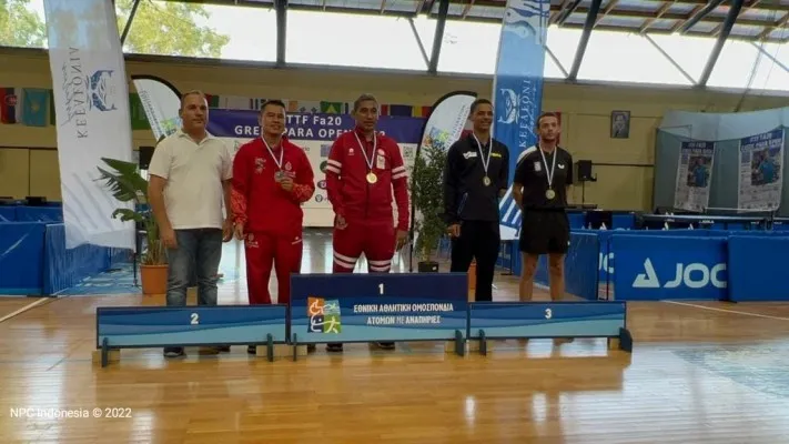 Para-tenis Indonesia meraih hasil gemilang di Yunani (foto/NPC Indonesia)