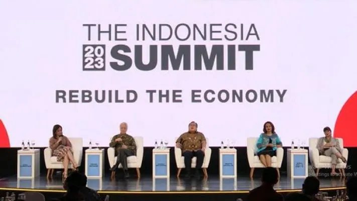 Bambang Brodjonegoro Saat Menjadi Pembicara dalam acara Indonesia Summit 2023. (ist)