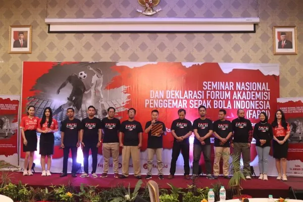 Deklarasi berdirinya Forum Akademisi Penggemar Sepak Bola Indonesia (FAPSI) di Jakarta, Sabtu (14/01/2023). (Foto: Dok. FAPSI).