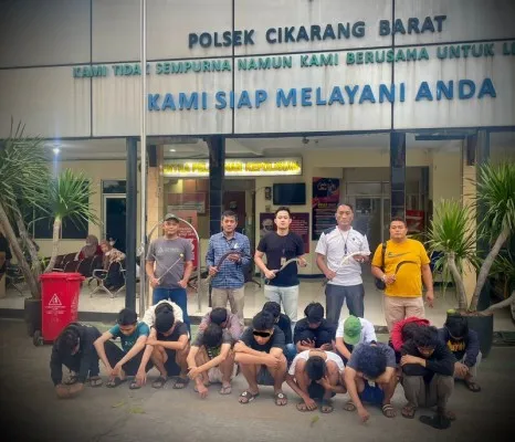 Belasan remaja pelaku pengeroyokan warga hingga tewas di Cikarang ditangkap Polisi. (Ist)