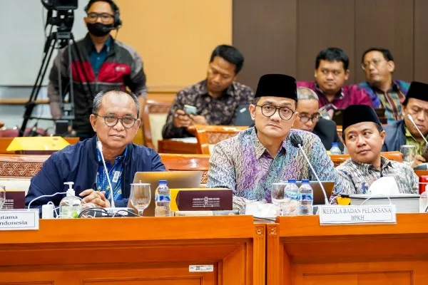 BPKH saat rapat bersama DPR RI terkait usulan kenaikan biaya haji 2023. (Ist)