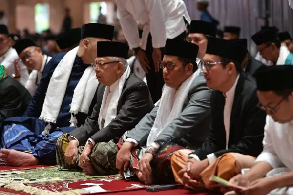 Foto: Wapres RI KH Ma'ruf Amin solat Ied di Masjid Istiqlal, Jakarta, pada Hari raya Idul Adha 2023. (Ist.)