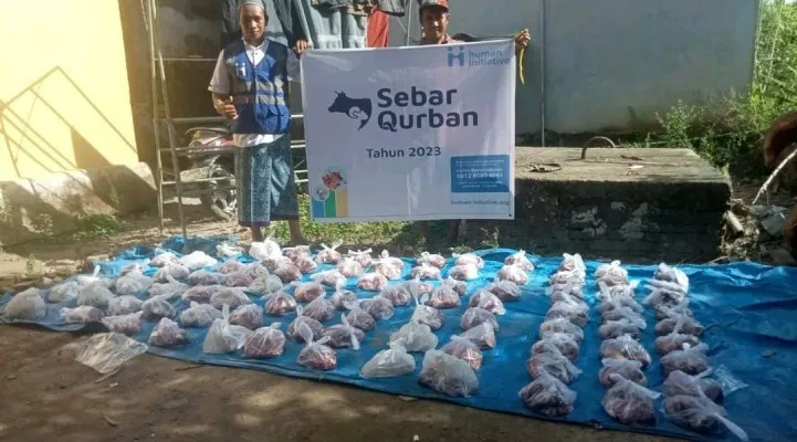 Daging kurban dibagikan untuk ribuan keluarga di pelosok Indonesia hingga mancanegara.  (Ist)