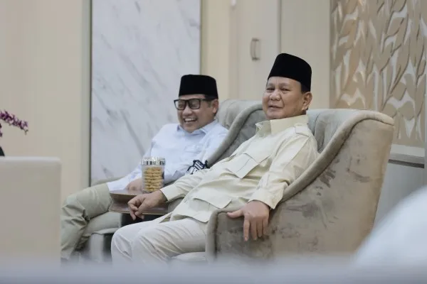 Ketum Gerindra, Prabowo Subianto saat berkunjung ke kediaman Cak Imin di Jakarta Selatan. (Ist)