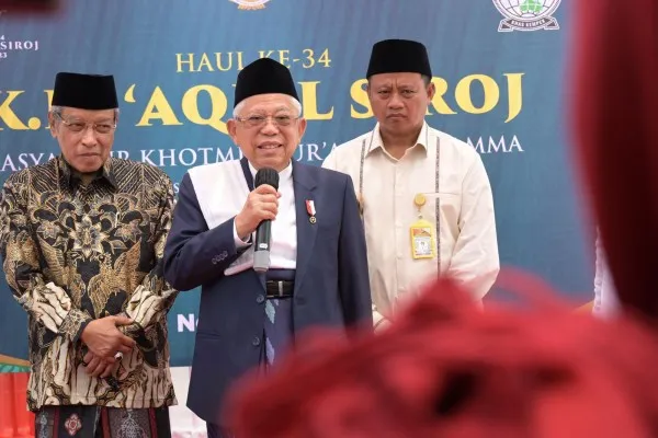 Wapres KH Ma'ruf Amin saat memberikan keterangan seputar keputusan MK. (setwapres)