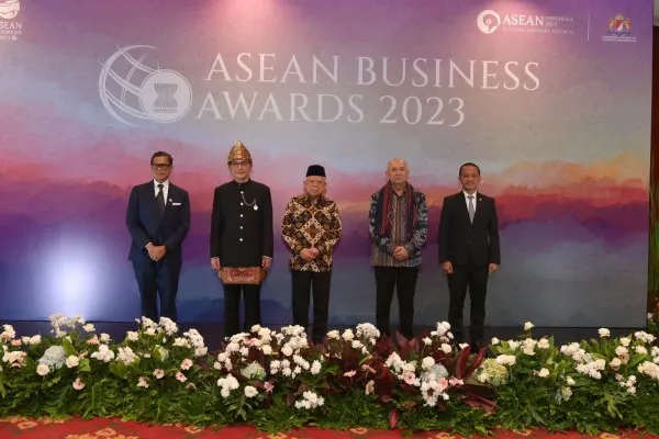 Wapres KH Ma'ruf Amin saat menghadiri ASEAN Bussiness Awards. (Setwapres)