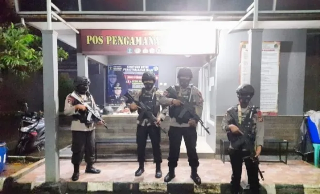 Foto: Petugas Brimob Polri menjaga ketat Lapas Khusus Gunung Sindur, Bogor, Jawa Barat. (Ist.)