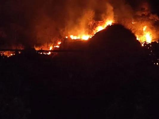 Kebakaran  di Lereng Gunung Jayanti Sukabumi. (ist)