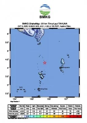 Peta gempabumi di Laut Banda. (ist)