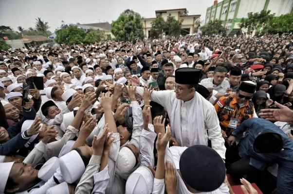 Capres Anies Baswedan hadiri peringatan Hari Santri Nasional (HSN) dan doa bersama di Tangerang. (Ist)