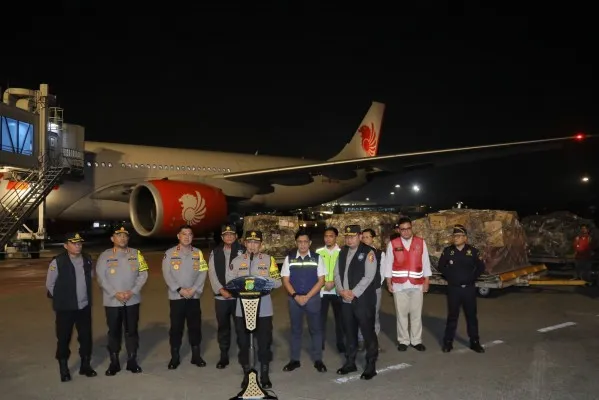 Pelepasan bantuan dari Bandara Soekarno-Hatta ke Palestina. (ist)