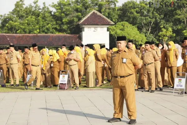 Suasana apel ASN Kabupaten Tangerang. (Veronica)