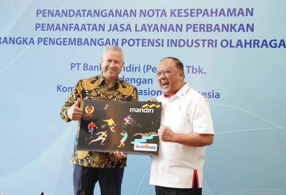 Foto: Bank Mandiri dan KONI kerjasama perbankan integrasi dukung industri Olahraga nasional. (Ist.)