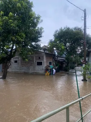 Banjir di Perumahan Binong Permai, Kabupaten Tangerang. (Dok. Warga)