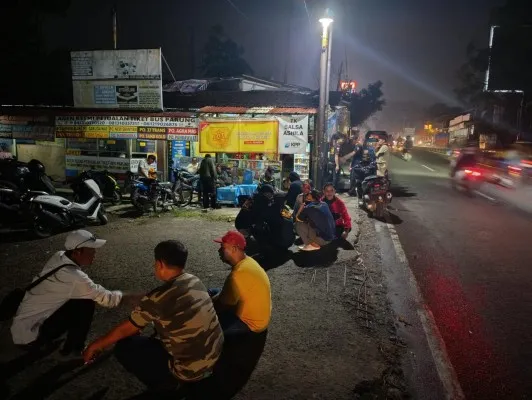 Puluhan anggota ormas berkumpul di Parung Bogor (Dok. Polres Bogor)