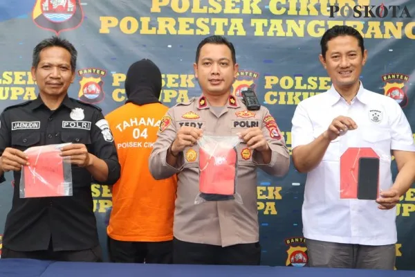 Pers rilis kasus narkoba di Polsek Cikupa. (Poskota/Veronica)