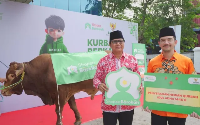 Foto: Baznas menerima hewan kurban sapi limosin dari perusahaan e-commerce. (Dok. Baznas)