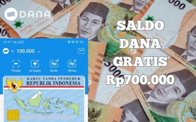 Selamat NIK KTP dan KK anda berhasil klaim insentif saldo DANA gratis Rp700.000 dari pemerintah masuk dompet elektronik, cek sekarang. (Poskota/Syania Nurul Lita Baikuni)