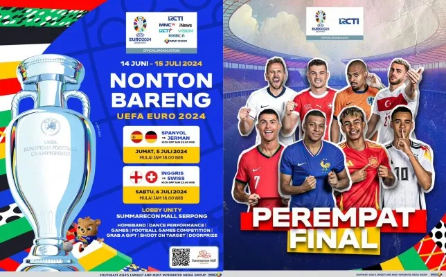 Foto: Euro 2024 sudah masuk perempat final, RCTI menggelar nonton bareng (nobar) di Serpong, Tangerang Selatan. (Dok. RCTI)