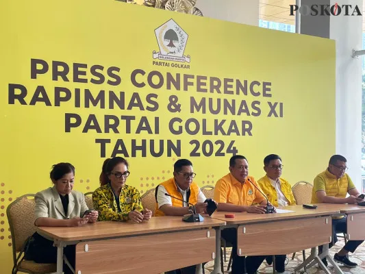 Preskon Rapimnas dan Munas XI Partai Golkar. (Poskota/Pandi Ramadhan)