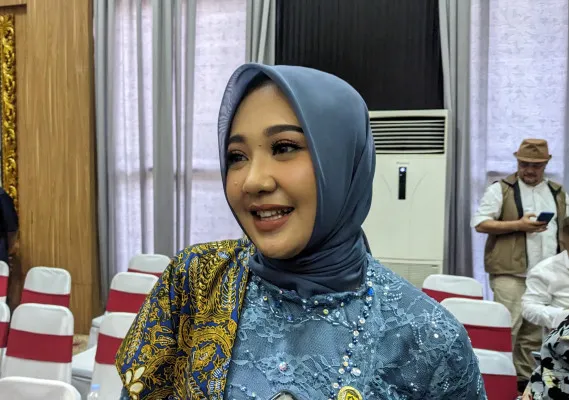 Nurunnisa Setiawan pada pelantikan anggota DPRD Kabupaten Bogor yang berlangsung di ruang sidang paripurna gedung DPRD, Selasa, 27 Agustus 2024. (Panca Aji)