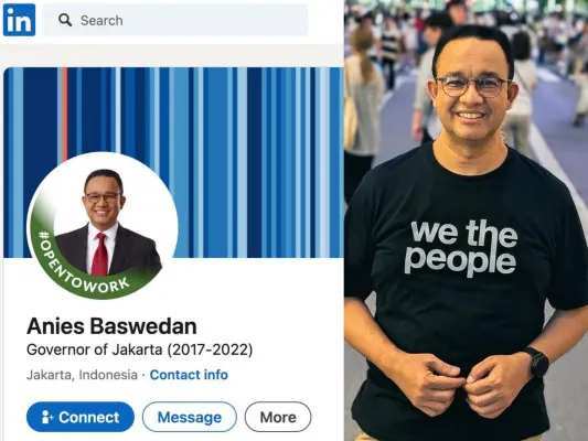 Anies Baswedan perbarui profil LinkedIn jadi Open to Work seiring mengaku jadi pengangguran. (Kolase X dan Intagram/@aniesbaswedan)