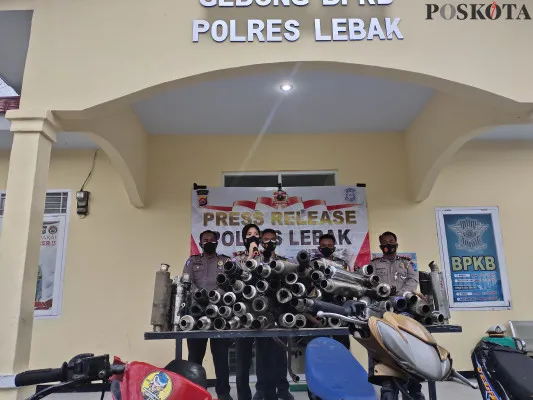 Press Realese Satlantas  Polres Lebak terkait penindakan balap liar. (foto: yusuf permana)