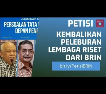 Flyer petisi tolak peleburan lembaga riset ke BRIN. (Foto: Changer.org).