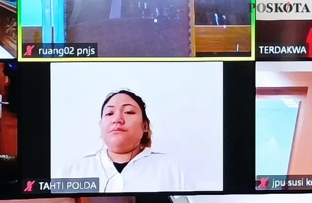 Olivia Nathania, saat mejalani sidang dugaan penipuan di PN Jakarta Selatan. (foto: poskota/ roma)