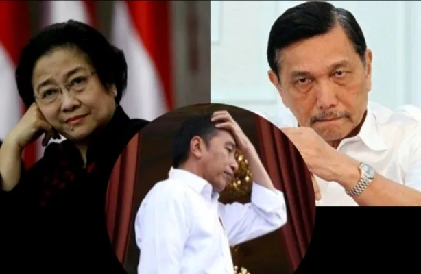 Kolase Megawati, Jokowi, dan Luhut. (Diolah dari Google).